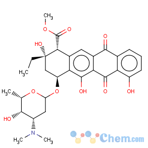 CAS No:60504-57-6 1-Naphthacenecarboxylicacid,2-ethyl-1,2,3,4,6,11-hexahydro-2,5,7-trihydroxy-6,11-dioxo-4-[[2,3,6-trideoxy-3-(dimethylamino)-a-L-lyxo-hexopyranosyl]oxy]-,methyl ester, (1R,2R,4S)-