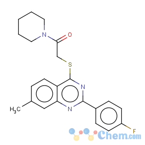 CAS No:606133-78-2 piperidine, 1-[[[2-(4-fluorophenyl)-7-methyl-4-quinazolinyl]thio]acetyl]- (9ci)