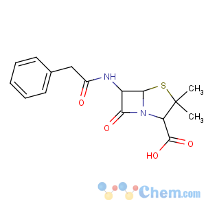 CAS No:61-33-6 (2S,5R,6R)-3,<br />3-dimethyl-7-oxo-6-[(2-phenylacetyl)amino]-4-thia-1-azabicyclo[3.2.0]<br />heptane-2-carboxylic acid