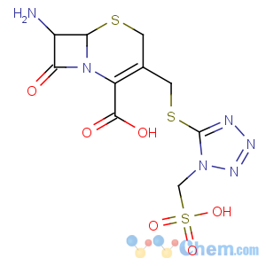 CAS No:61270-71-1 (6R,<br />7R)-7-amino-8-oxo-3-[[1-(sulfomethyl)tetrazol-5-yl]sulfanylmethyl]-5-<br />thia-1-azabicyclo[4.2.0]oct-2-ene-2-carboxylic acid
