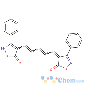 CAS No:61389-30-8 (4Z)-4-[(2E,4E)-5-(5-oxo-3-phenyl-2H-1,2-oxazol-4-yl)penta-2,<br />4-dienylidene]-3-phenyl-1,2-oxazol-5-one