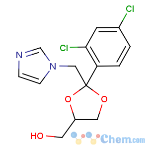 CAS No:61397-58-8 1,3-Dioxolane-4-methanol,2-(2,4-dichlorophenyl)-2-(1H-imidazol-1-ylmethyl)-, (2R,4S)-rel-