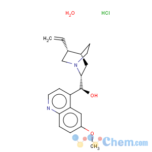 CAS No:6151-40-2 Cinchonan-9-ol,6'-methoxy-, monohydrochloride, monohydrate, (9S)- (9CI)