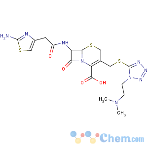 CAS No:61622-34-2 (6R,7R)-7-[[2-(2-amino-1,<br />3-thiazol-4-yl)acetyl]amino]-3-[[1-[2-(dimethylamino)ethyl]tetrazol-5-<br />yl]sulfanylmethyl]-8-oxo-5-thia-1-azabicyclo[4.2.0]oct-2-ene-2-<br />carboxylic acid