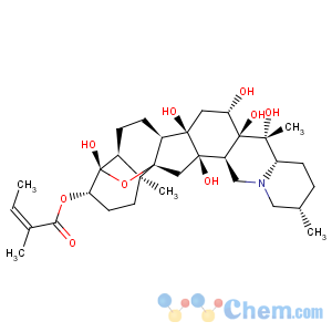 CAS No:62-59-9 Cevane-3,4,12,14,16,17,20-heptol,4,9-epoxy-, 3-[(2Z)-2-methyl-2-butenoate], (3b,4a,16b)-