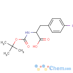 CAS No:62129-44-6 (2S)-3-(4-iodophenyl)-2-[(2-methylpropan-2-yl)oxycarbonylamino]propanoic<br />acid