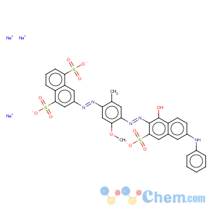 CAS No:6227-20-9 1,5-Naphthalenedisulfonicacid,3-[2-[4-[2-[1-hydroxy-6-(phenylamino)-3-sulfo-2-naphthalenyl]diazenyl]-5-methoxy-2-methylphenyl]diazenyl]-,sodium salt (1:3)