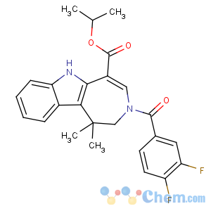 CAS No:629664-81-9 propan-2-yl<br />3-(3,4-difluorobenzoyl)-1,1-dimethyl-2,6-dihydroazepino[4,<br />5-b]indole-5-carboxylate