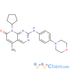 CAS No:6360-03-8 8-cyclopentyl-5-methyl-2-(4-morpholin-4-ylanilino)pyrido[2,<br />3-d]pyrimidin-7-one