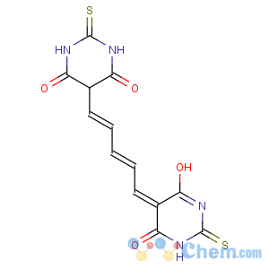 CAS No:63811-40-5 1-(4-oxo-6-hydroxy-2-thioxo-2,3,4,5-tetrahydro-pyrimido-5-yliden)-5-(4,6-dioxo-2-thioxo-hexahydro-pyrimido-5-yl)-pentadiene-2,4