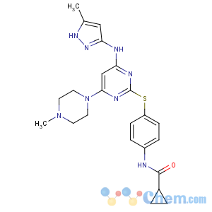 CAS No:639089-54-6 N-[4-[4-(4-methylpiperazin-1-yl)-6-[(5-methyl-1H-pyrazol-3-yl)amino]<br />pyrimidin-2-yl]sulfanylphenyl]cyclopropanecarboxamide