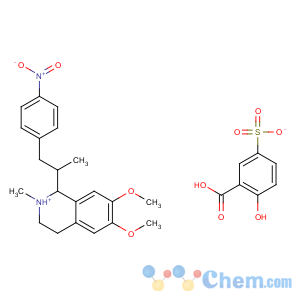 CAS No:63937-54-2 6,7-dimethoxy-2-methyl-1-[1-(4-nitrophenyl)propan-2-yl]-1,2,3,4-tetrahydroisoquinolinium 3-carboxy-4-hydroxybenzenesulfonate