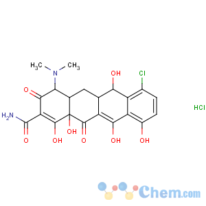 CAS No:64-73-3 (4S,4aS,5aS,6S,12aR)-7-chloro-4-(dimethylamino)-1,6,10,11,<br />12a-pentahydroxy-3,12-dioxo-4a,5,5a,<br />6-tetrahydro-4H-tetracene-2-carboxamide