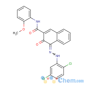 CAS No:6410-38-4 (4E)-4-[(2,<br />5-dichlorophenyl)hydrazinylidene]-N-(2-methoxyphenyl)-3-oxonaphthalene-<br />2-carboxamide