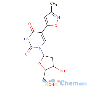 CAS No:64103-56-6 1-[(2R,4R,5R)-4-hydroxy-5-(hydroxymethyl)oxolan-2-yl]-5-(3-methyl-1,<br />2-oxazol-5-yl)pyrimidine-2,4-dione