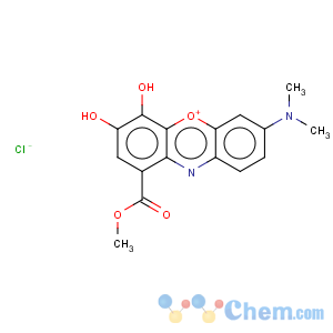 CAS No:6416-51-9 Phenoxazin-5-ium,7-(dimethylamino)-3,4-dihydroxy-1-(methoxycarbonyl)-, chloride (1:1)