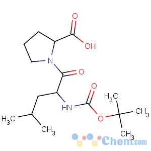 CAS No:64205-66-9 (2S)-1-[(2S)-4-methyl-2-[(2-methylpropan-2-yl)oxycarbonylamino]<br />pentanoyl]pyrrolidine-2-carboxylic acid