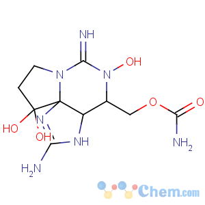 CAS No:64296-20-4 1H,10H-Pyrrolo[1,2-c]purine-10,10-diol,2-amino-4-[[(aminocarbonyl)oxy]methyl]-3a,4,5,6,8,9-hexahydro-5-hydroxy-6-imino-,(3aS,4R,10aS)-