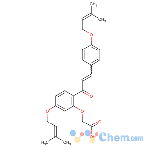 CAS No:64506-49-6 2-[5-(3-methylbut-2-enoxy)-2-[(E)-3-[4-(3-methylbut-2-enoxy)phenyl]prop-<br />2-enoyl]phenoxy]acetic acid
