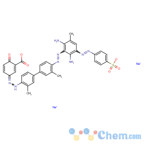 CAS No:64743-15-3 Benzoic acid,5-[2-[4'-[2-[2,6-diamino-3-methyl-5-[2-(4-sulfophenyl)diazenyl]phenyl]diazenyl]-3,3'-dimethyl[1,1'-biphenyl]-4-yl]diazenyl]-2-hydroxy-,sodium salt (1:2)