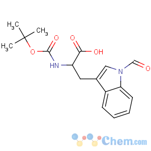 CAS No:64905-10-8 (2R)-3-(1-formylindol-3-yl)-2-[(2-methylpropan-2-yl)oxycarbonylamino]<br />propanoic acid