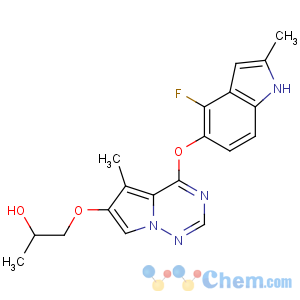 CAS No:649735-46-6 (2R)-1-[4-[(4-fluoro-2-methyl-1H-indol-5-yl)oxy]-5-methylpyrrolo[2,<br />1-f][1,2,4]triazin-6-yl]oxypropan-2-ol