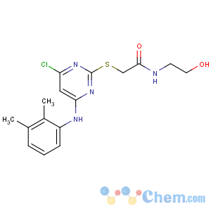 CAS No:65089-17-0 2-[4-chloro-6-(2,<br />3-dimethylanilino)pyrimidin-2-yl]sulfanyl-N-(2-hydroxyethyl)acetamide
