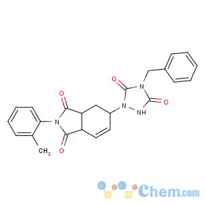 CAS No:652152-39-1 5-(4-benzyl-3,5-dioxo-1,2,4-triazolidin-1-yl)-2-(2-methylphenyl)-3a,4,5,<br />7a-tetrahydroisoindole-1,3-dione