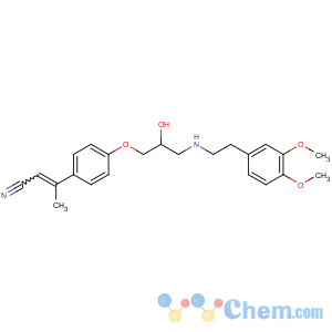 CAS No:65655-59-6 (E)-3-[4-[3-[2-(3,<br />4-dimethoxyphenyl)ethylamino]-2-hydroxypropoxy]phenyl]but-2-enenitrile