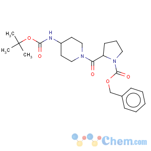 CAS No:657401-67-7 1-Pyrrolidinecarboxylicacid, 2-[[4-[[(1,1-dimethylethoxy)carbonyl]amino]-1-piperidinyl]carbonyl]-,phenylmethyl ester, (2S)-