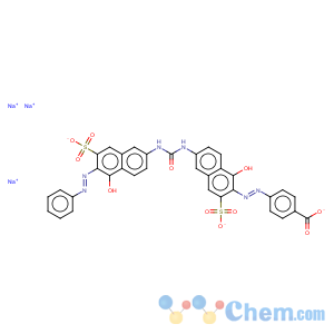 CAS No:6598-63-6 Benzoic acid,4-[2-[1-hydroxy-6-[[[[5-hydroxy-6-(2-phenyldiazenyl)-7-sulfo-2-naphthalenyl]amino]carbonyl]amino]-3-sulfo-2-naphthalenyl]diazenyl]-,sodium salt (1:3)