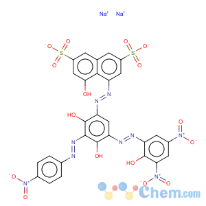CAS No:6637-87-2 2,7-Naphthalenedisulfonicacid,4-[2-[2,4-dihydroxy-5-[2-(2-hydroxy-3,5-dinitrophenyl)diazenyl]-3-[2-(4-nitrophenyl)diazenyl]phenyl]diazenyl]-5-hydroxy-,sodium salt (1:2)