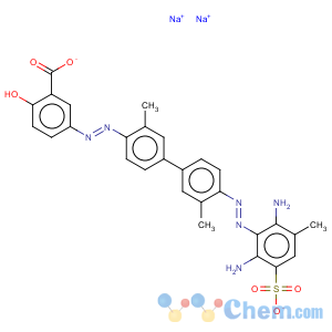 CAS No:6637-88-3 Benzoic acid,5-[2-[4'-[2-(2,6-diamino-3-methyl-5-sulfophenyl)diazenyl]-3,3'-dimethyl[1,1'-biphenyl]-4-yl]diazenyl]-2-hydroxy-,sodium salt (1:2)