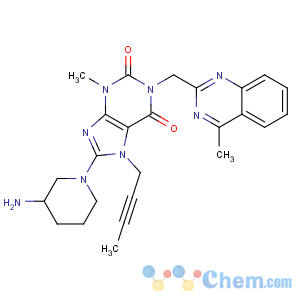 CAS No:668270-12-0 8-[(3R)-3-aminopiperidin-1-yl]-7-but-2-ynyl-3-methyl-1-[(4-<br />methylquinazolin-2-yl)methyl]purine-2,6-dione