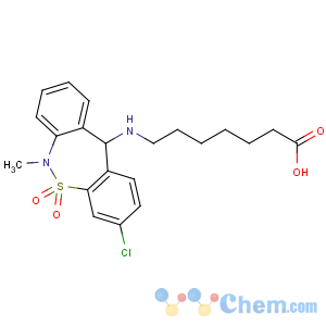 CAS No:66981-73-5 7-[(3-chloro-6-methyl-5,5-dioxo-11H-benzo[c][2,<br />1]benzothiazepin-11-yl)amino]heptanoic acid