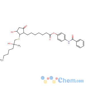 CAS No:67040-53-3 (4-benzamidophenyl)<br />7-[(1S,2R,<br />3R)-3-hydroxy-2-(2-hydroxy-2-methylheptyl)sulfanyl-5-oxocyclopentyl]<br />heptanoate
