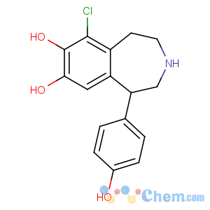 CAS No:67227-56-9 9-chloro-5-(4-hydroxyphenyl)-2,3,4,5-tetrahydro-1H-3-benzazepine-7,<br />8-diol