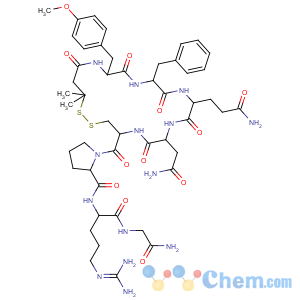 CAS No:67269-08-3 Glycinamide,N-(3-mercapto-3-methyl-1-oxobutyl)-O-methyl-L-tyrosyl-L-phenylalanyl-L-glutaminyl-L-asparaginyl-L-cysteinyl-L-prolyl-L-arginyl-,cyclic (1®
