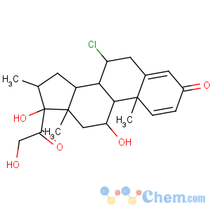 CAS No:67452-97-5 (7R,8S,9S,10R,11S,13S,14S,16R,17R)-7-chloro-11,<br />17-dihydroxy-17-(2-hydroxyacetyl)-10,13,16-trimethyl-7,8,9,11,12,14,15,<br />16-octahydro-6H-cyclopenta[a]phenanthren-3-one