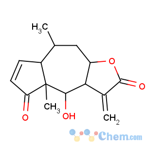 CAS No:6754-13-8 (3aR,5R,5aR,8aR,9S,9aS)-9-hydroxy-5,8a-dimethyl-1-methylidene-3a,4,5,5a,<br />9,9a-hexahydroazuleno[6,7-b]furan-2,8-dione