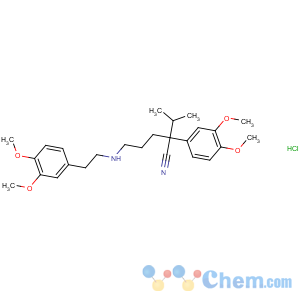 CAS No:67812-42-4 2-(3,4-dimethoxyphenyl)-5-[2-(3,<br />4-dimethoxyphenyl)ethylamino]-2-propan-2-ylpentanenitrile