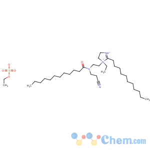 CAS No:67874-16-2 1-[2-[(2-cyanoethyl)(1-oxododecyl)amino]ethyl]-1-ethyl-4,5-dihydro-2-undecyl-1h-imidazolium ethyl sulphate