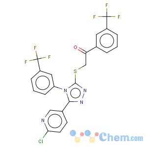 CAS No:680217-03-2 2-((5-(6-Chloro-3-pyridyl)-4-[3-(trifluoromethyl)phenyl]-4H-1,2,4-triazole-3-yl)thio-1-[3-(trifluoromethyl)phenyl]ethan-1-one