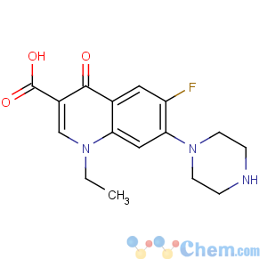 CAS No:68077-27-0 1-ethyl-6-fluoro-4-oxo-7-piperazin-1-ylquinoline-3-carboxylic acid