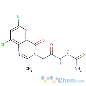 CAS No:68241-04-3 [[2-(6,8-dichloro-2-methyl-4-oxo-quinazolin-3-yl)acetyl]amino]thiourea