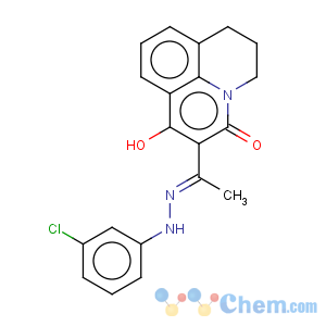 CAS No:685889-78-5 2-{1-[(3-Chloro-phenyl)-hydrazono]-ethyl}-1-hydroxy-6,7-dihydro-5H-pyrido[3,2,1-ij]quinolin-3-one