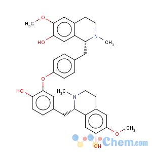 CAS No:6859-66-1 7-Isoquinolinol,1,2,3,4-tetrahydro-1-[[4-[2-hydroxy-5-[[(1S)-1,2,3,4-tetrahydro-7-hydroxy-6-methoxy-2-methyl-1-isoquinolinyl]methyl]phenoxy]phenyl]methyl]-6-methoxy-2-methyl-,(1R)-