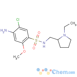 CAS No:68677-06-5 4-amino-5-chloro-N-[(1-ethylpyrrolidin-2-yl)methyl]-2-<br />methoxybenzenesulfonamide