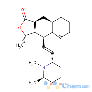 CAS No:6879-74-9 Naphtho[2,3-c]furan-1(3H)-one,4-[(1E)-2-[(2R,6S)-1,6-dimethyl-2-piperidinyl]ethenyl]decahydro-3-methyl-,(3S,3aR,4R,4aS,8aR,9aS)-