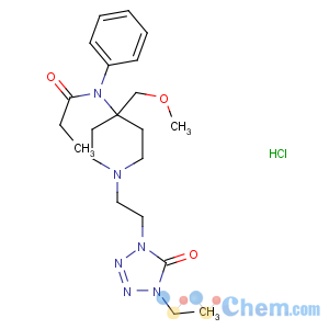 CAS No:69049-06-5 Propanamide,N-[1-[2-(4-ethyl-4,5-dihydro-5-oxo-1H-tetrazol-1-yl)ethyl]-4-(methoxymethyl)-4-piperidinyl]-N-phenyl-,hydrochloride (1:1)